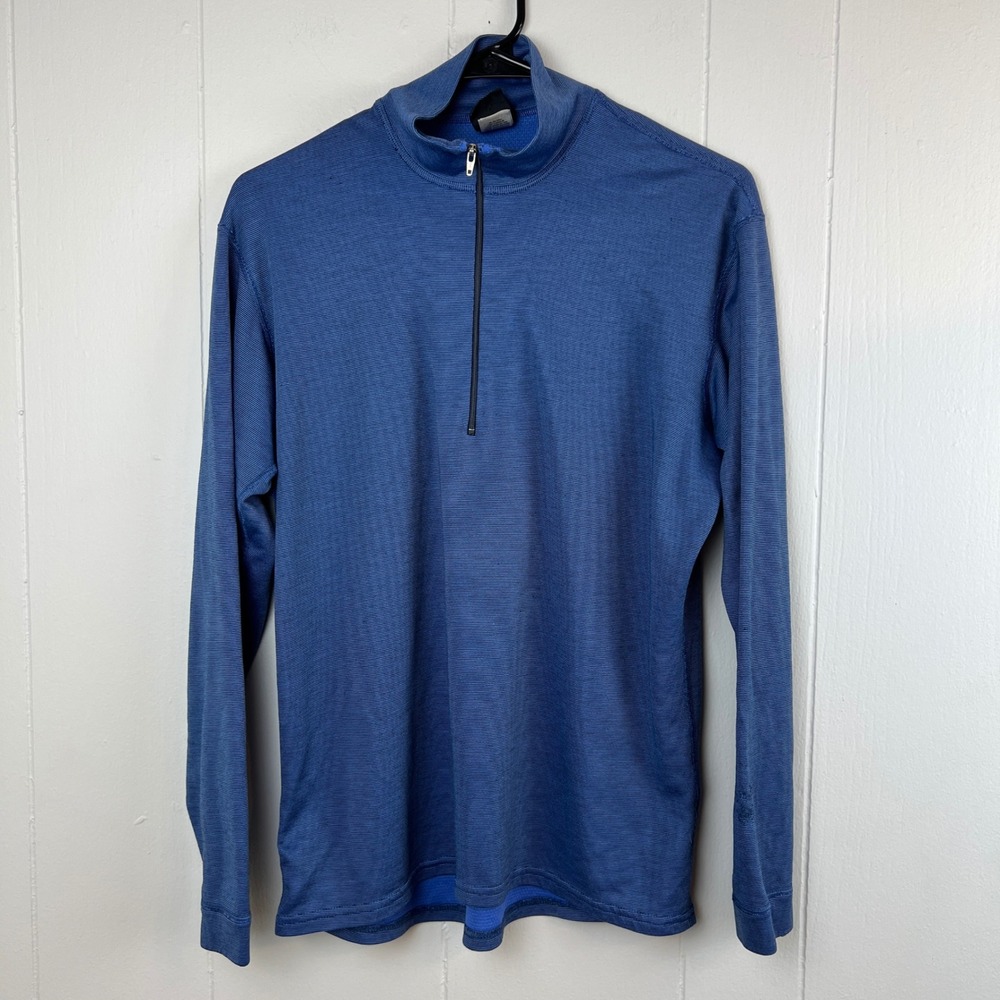 Patagonia Capilene 1/4 Zip‎ Pullover Mens Medium Blue Ribbed Base Layer Top